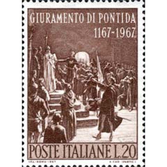 Italia - 983 - 1967 8º Cent. del Juramento de Pontida Lujo Italia - 983 - 1967 8º Cent. del Juramento de Pontida Lujo