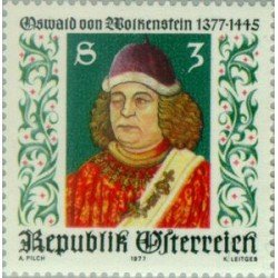 VAR3/S Österreich Austria  Nº 1370   1977  6º Cent. del poeta Oswald von Wolkenstein Lujo
