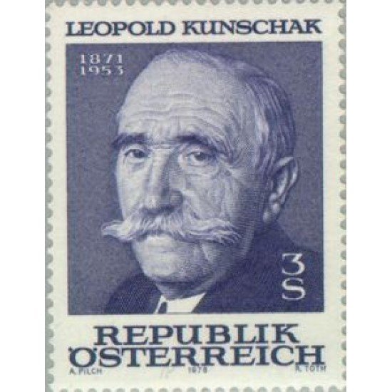 VAR3/S Österreich Austria  Nº 1398   1978  25º Aniv. muerte de Léopold Kunschak Lujo