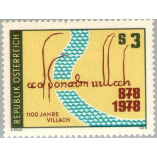 VAR3/S Österreich Austria  Nº 1413   1978  1100 Aniv. de la ciudad de Villach Lujo