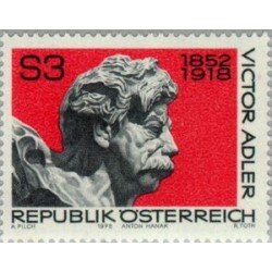 VAR2/S Österreich Austria Nº 1418 1978 60º Aniv. muerte de Viktor Adler-político-Lujo VAR2/S Österreich Austria Nº 1418 1978 60º Aniv. muerte de Viktor Adler-político-Lujo