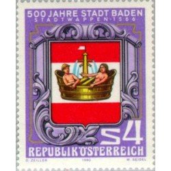 VAR3/S Österreich Austria Nº 1460 1980 5º Centº de la ciudad de Baden VAR3/S Österreich Austria Nº 1460 1980 5º Centº de la ciudad de Baden