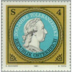 Öesterreich Austria - 1513 - 1981 200º Aniv. del edicto sobre la tolerancia Lujo Öesterreich Austria - 1513 - 1981 200º Aniv. del edicto sobre la tolerancia Lujo