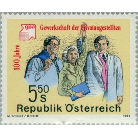 Öesterreich Austria - 1877 - 1992 Cent. de la Org. del sindicato de comercio Lujo