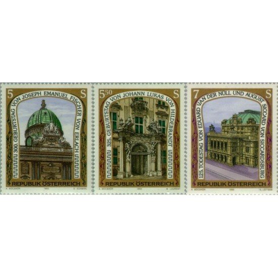 CIN/S Öesterreich Austria  Nº 1913/15  1993 Artes plásticas-aniversarios de arquitectos-Lujo