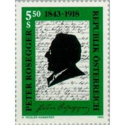 VAR3/S Öesterreich Austria  Nº 1925  1993  150º Aniv. de Peter Rosseger-escritor,editor-Lujo