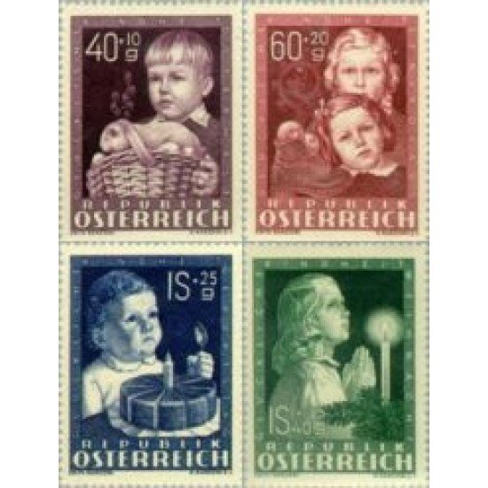 Österreich Austria - 765/68 - 1949 Obras por la infancia Lujo Österreich Austria - 765/68 - 1949 Obras por la infancia Lujo