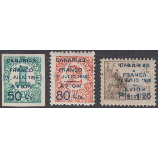 España Spain Canarias 11/13 1937 Canarias a Franco MNH