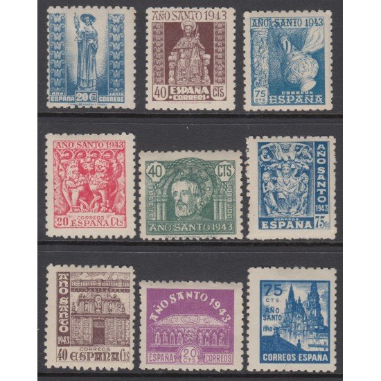 España Spain 961/69 961/9 1943 - 1944 Año Santo Compostelano MH