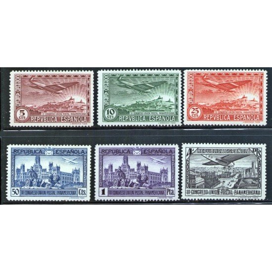 España Spain  614/19 1931 Unión Postal Panamericana MH 