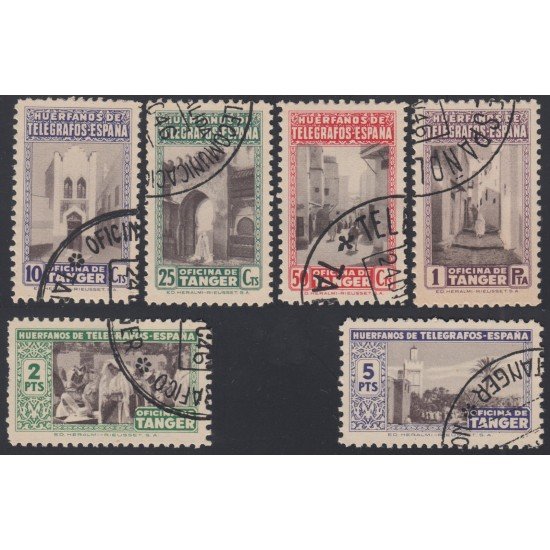 Tanger B - 35/40 1946 Beneficencia Huérfanos Telégrafos Usados Tanger B - 35/40 1946 Beneficencia Huérfanos Telégrafos Usados