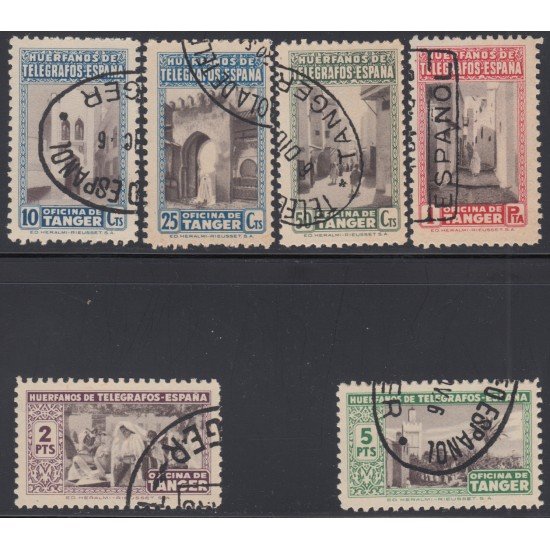 Tanger nº B - 41/46 1946 Beneficencia Huérfanos telégrafos Usados Tanger nº B - 41/46 1946 Beneficencia Huérfanos telégrafos Usados