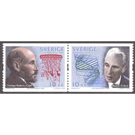 España Spain Emisión conjunta 2003 Suecia-España Ramón y Cajal MNH