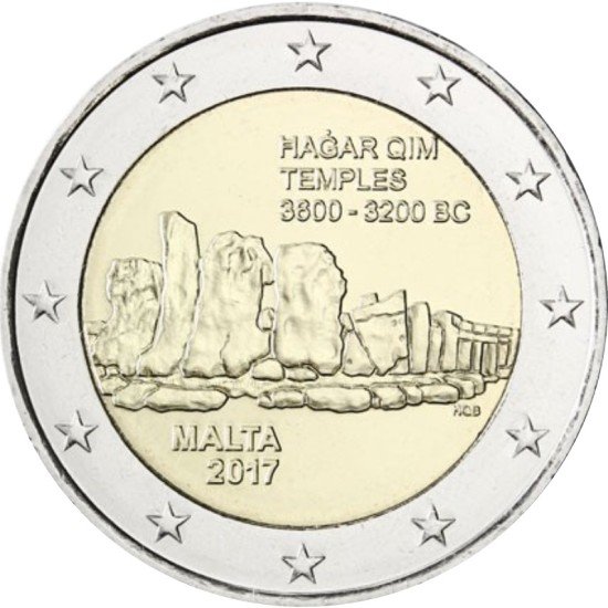 Malta 2017 2 € euros conmemorativos Templos  de Hagar Qim