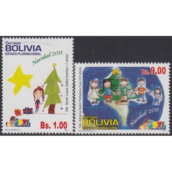 Bolivia 1424/25 2011 Navidad Christmas Dibujos MNH