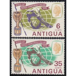  Antigua  nº 154/55 Copa mundial Fútbol Inglaterra MNH 