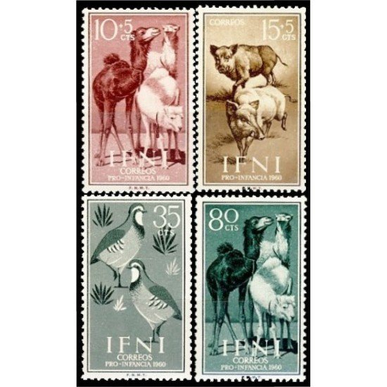 Ifni 159/62 1960  Pro infancia Fauna MNH 