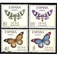 Ifni 221/24 1966  Día del Sello Mariposas Butterfly MNH 