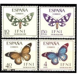 Ifni 221/24 1966  Día del Sello Mariposas Butterfly MNH 