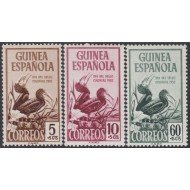 Guinea Española 318/20 1952 Día de Sello Fauna MNH Guinea Española 318/20 1952 Día de Sello Fauna MNH