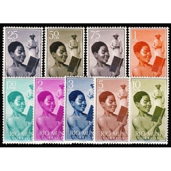 Rio Muni 1/9  1960 Niño indígena misionero Native MNH 