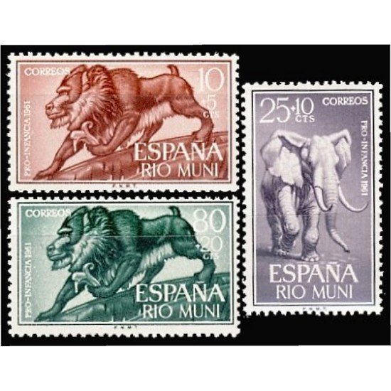 Rio Muni 18/20 1960 Fauna MNH 