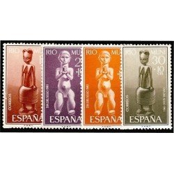 Rio Muni 25/28 1961 Día del Sello Estatuillas indígenas Art MNH 