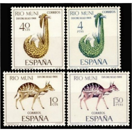 Rio Muni 72/75 1966 Día del Sello Fauna MNH 