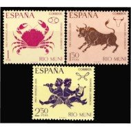 Rio Muni 83/85 1968 Signos del Zodiaco Zodiac Fauna MNH Rio Muni 83/85 1968 Signos del Zodiaco Zodiac Fauna MNH