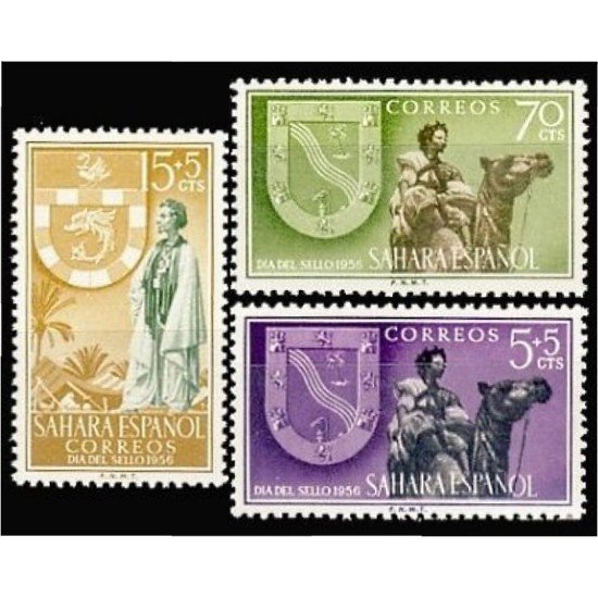 Sahara 130/32 1956 Día del Sello Escudos MNH