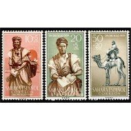 Sahara 169/71 1959 Día del Sello Carteros saharauis MNH Sahara 169/71 1959 Día del Sello Carteros saharauis MNH