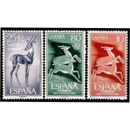 Sahara 190/92 1961 Pro infancia Fauna (gacelas) Gazelle MNH 