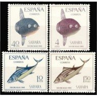 Sahara 252/55 1966 Día del Sello Fauna (peces) Fish MNH 