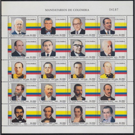 Colombia 1544/63 2010 Presidentes colombianos MNH