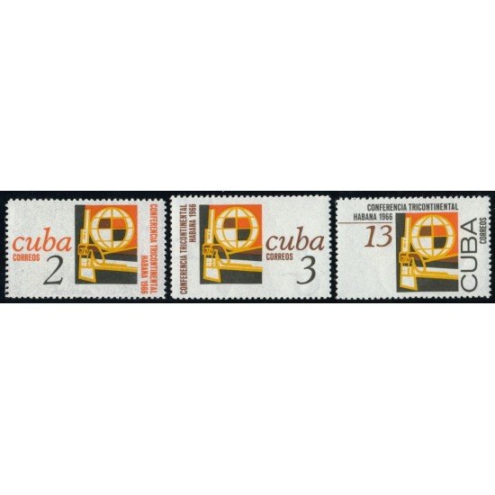 VAR3/S Cuba  Nº 955/57  1966  Conferencia Tricontinental    MNH