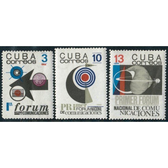 VAR2/S Cuba Nº 1075/77 1966 Comunicaciones, lujo VAR2/S Cuba Nº 1075/77 1966 Comunicaciones, lujo