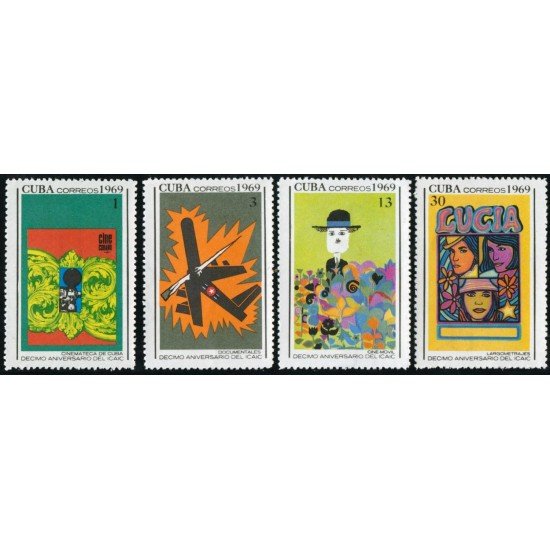 Cuba Nº 1301/04 1969 Cine MNH Cuba Nº 1301/04 1969 Cine MNH
