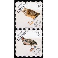 Sahara 317/18 1974 Día del Sello Fauna Buho - Buitre MNH Sahara 317/18 1974 Día del Sello Fauna Buho - Buitre MNH