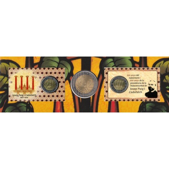 Catalunya Cartera moneda 2 Euros en prueba 2017 Josep Puig Cadafalch Catalunya Cartera moneda 2 Euros en prueba 2017 Josep Puig Cadafalch