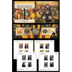Catalunya Conjunto Pruebas Filatélicas Numismáticas Cartera Euros Completo 2017 Catalunya Conjunto Pruebas Filatélicas Numismáticas Cartera Euros Completo 2017