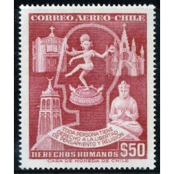 VAR1  Chile A- 180 1958 Derechos del Hombre MNH