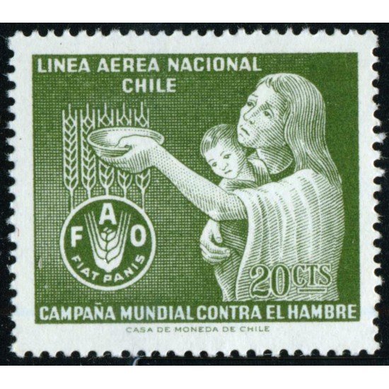 VAR2/S Chile A- 214 1963 Campaña mundial contra el Hambre MNH VAR2/S Chile A- 214 1963 Campaña mundial contra el Hambre MNH