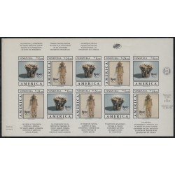 Upaep 1989 1459/60 Venezuela Variety Sin dentar impeforated Minihojita