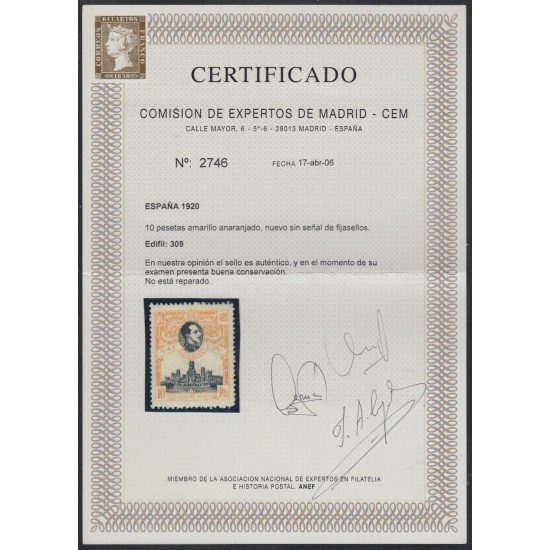 España Spain 297/309 1920 UPU MNH
