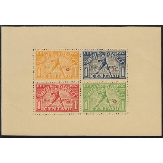 Nicaragua HB 21 1937 Aéreos con estrella roja Deportes Juegos olímpicos MNH Nicaragua HB 21 1937 Aéreos con estrella roja Deportes Juegos olímpicos MNH