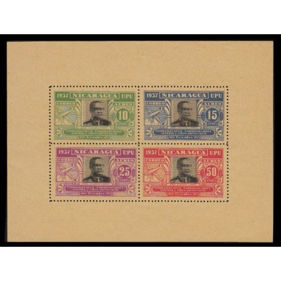 Nicaragua HB 36b 1938 variedad efígie doble MNH Nicaragua HB 36b 1938 variedad efígie doble MNH
