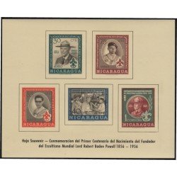 Nicaragua HB 85 1957 Centenario del nacimiento de Lord Roberd Baden Powell MH Nicaragua HB 85 1957 Centenario del nacimiento de Lord Roberd Baden Powell MH
