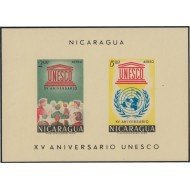 Nicaragua HB 98 1962 15º Aniversario de la UNESCO MNH