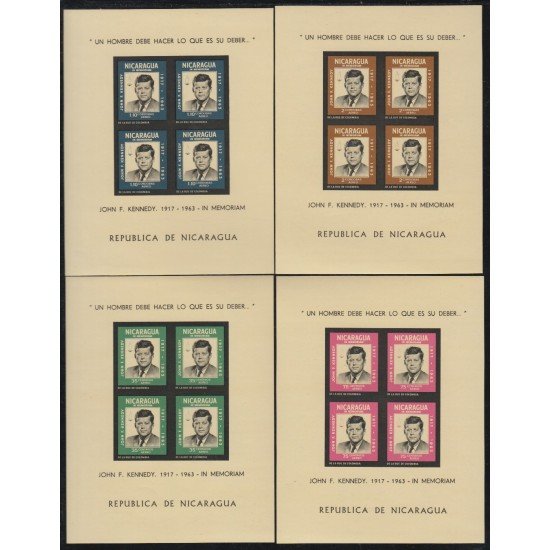 Nicaragua HB 100/103 1965 Muerte del Presidente Jhon F. Kennedy MNH