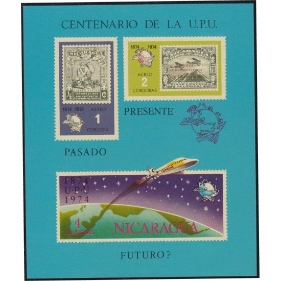 Nicaragua HB 118 1974 Centenario de la UPU MNH Nicaragua HB 118 1974 Centenario de la UPU MNH